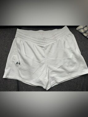Under Armour White Women’s Athletic Shorts with Logo
